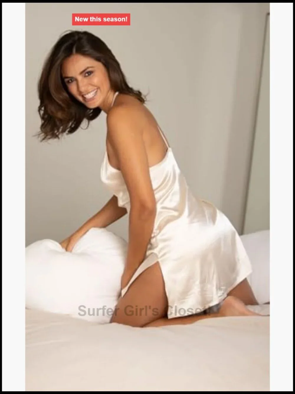 Stretch Satin Sleeveless Halter Tank Nightie for Women